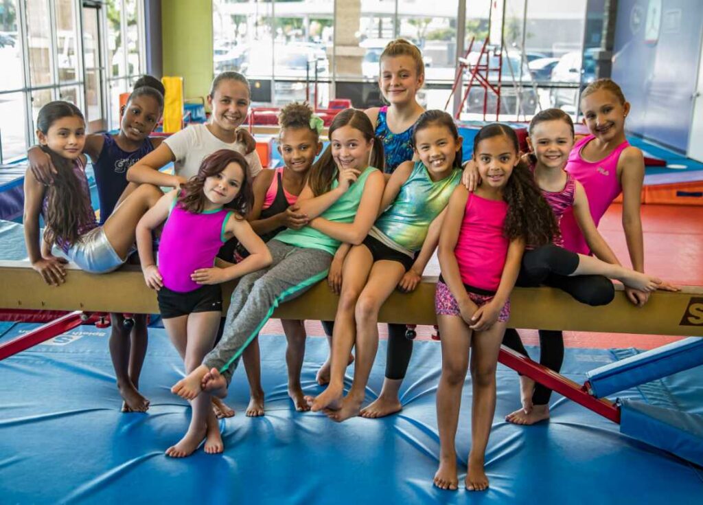 group of girl gymnasts