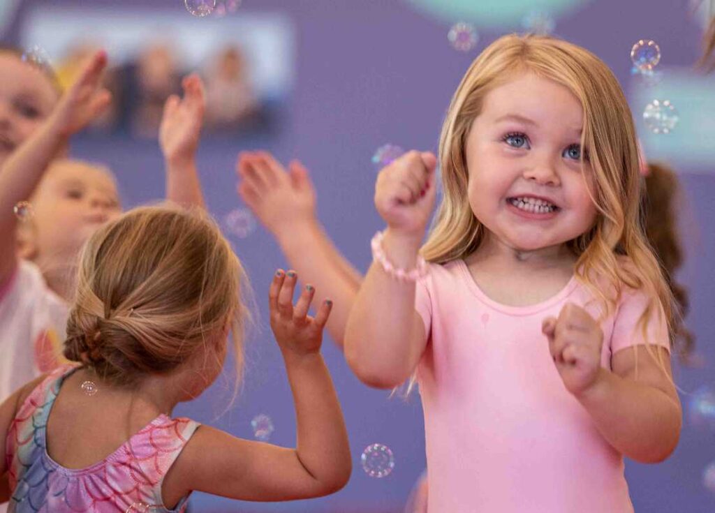 young girls in a ballet class