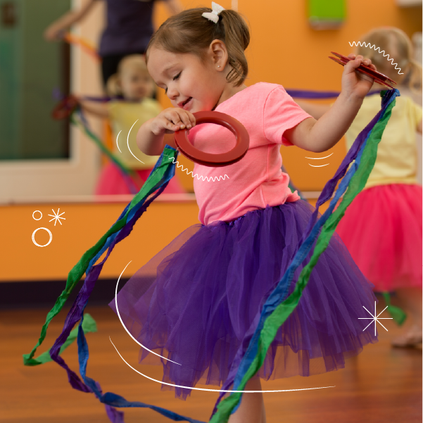 young girl doing rythmic gymnastics