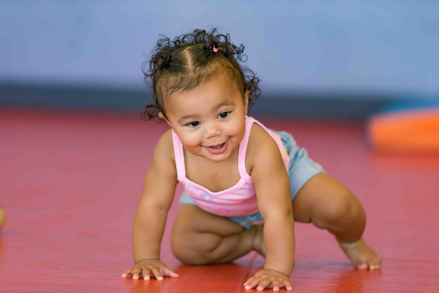 Baby Start Learning walking on floor