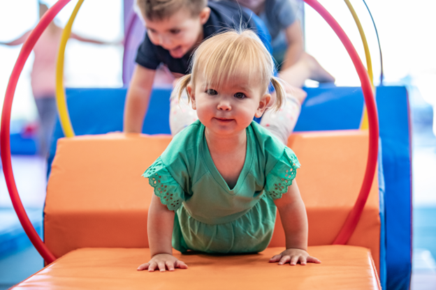 Practicing Walking at The Little Gym